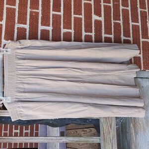 Briggs New York Tan Khaki Rayon & Polyester Pleated Skirt 22W USA Vintage